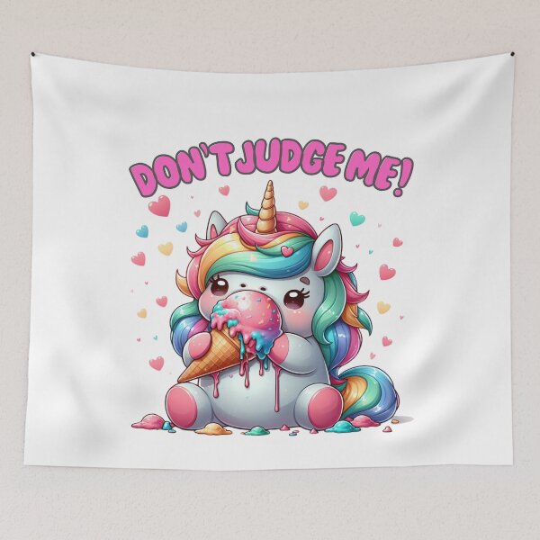 Item preview, Don't Judge Me Unicorn eating Ice-Cream Lover designed and sold by MERCH HQ.