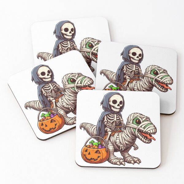 Item preview, Skeleton Rider on Mummy Dinosaur Halloween designed and sold by Quirky Shirts.