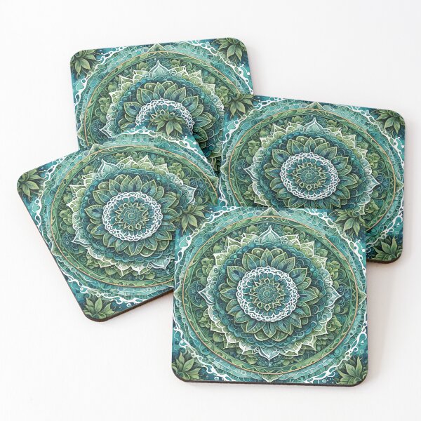 Item preview, Emerald Jade Flower Mandala designed and sold by MandalasShops.