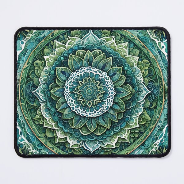 Item preview, Emerald Jade Flower Mandala designed and sold by MandalasShops.