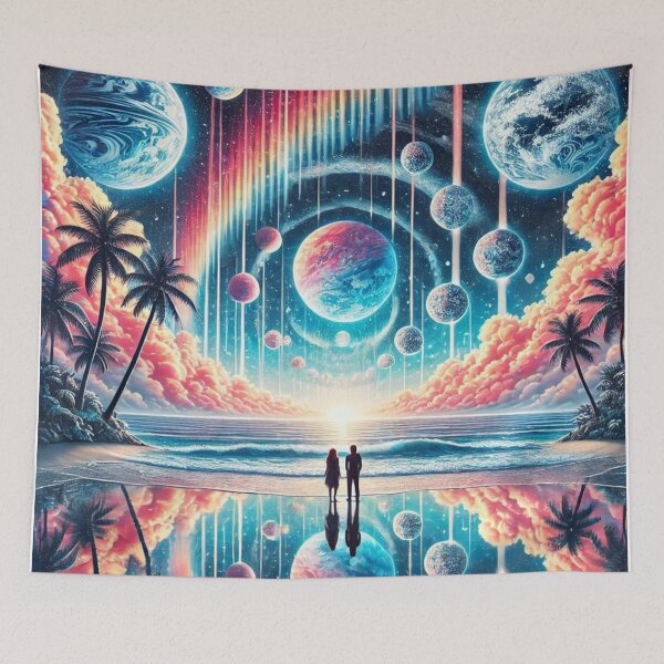 Item preview, Cosmic Couple Winter Wonderland: Infinite Tropical Snowstorm Serenity designed and sold by Meta2Physical.