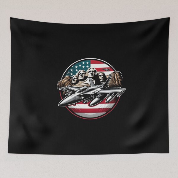Item preview, American f-18 attack flying by Mount Rushmore  designed and sold by BeztProductz.