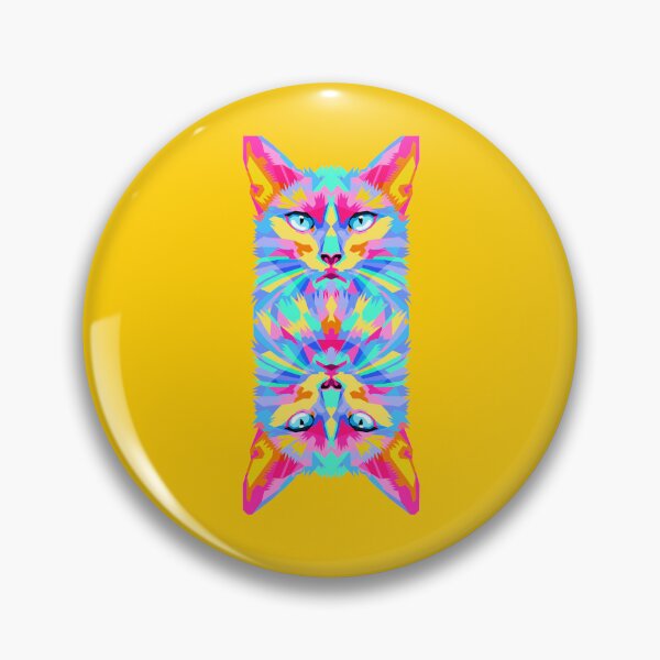 Item preview, Vibrant Cat Head Illustration: A Colorful Expression of Feline Art designed and sold by ArtistPenguin.