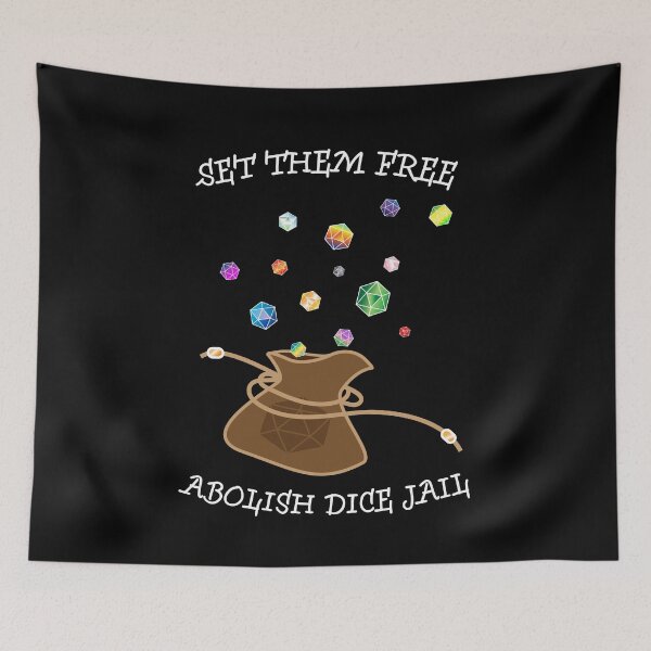 Item preview, Set Them Free Abolish Dice Jail (Dark Background Colors) designed and sold by CatchiBatchi.