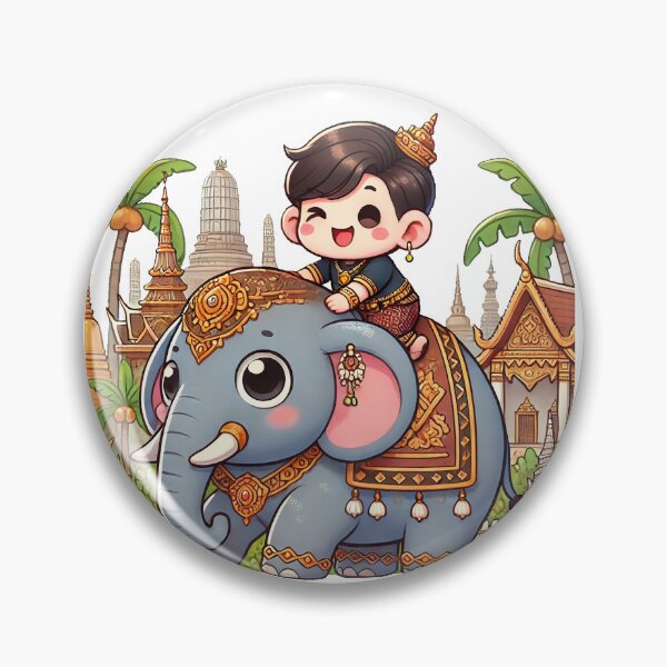 Item preview, Thai Boy Riding an Adorable Elephant designed and sold by Chokhdi289shop.