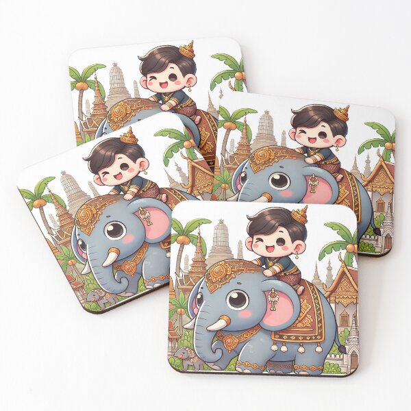 Item preview, Thai Boy Riding an Adorable Elephant designed and sold by Chokhdi289shop.