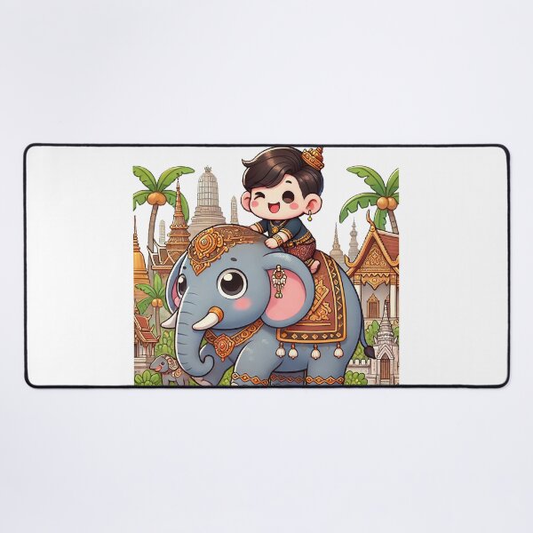 Item preview, Thai Boy Riding an Adorable Elephant designed and sold by Chokhdi289shop.