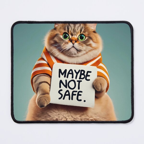Item preview, Funny Cat Safety Warning Sign - Maybe Not Safe designed and sold by magicalshops.