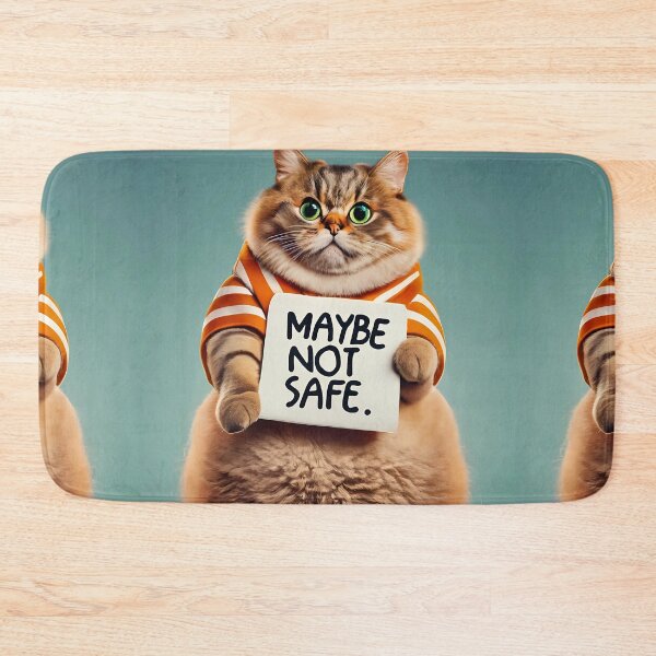 Item preview, Funny Cat Safety Warning Sign - Maybe Not Safe designed and sold by magicalshops.
