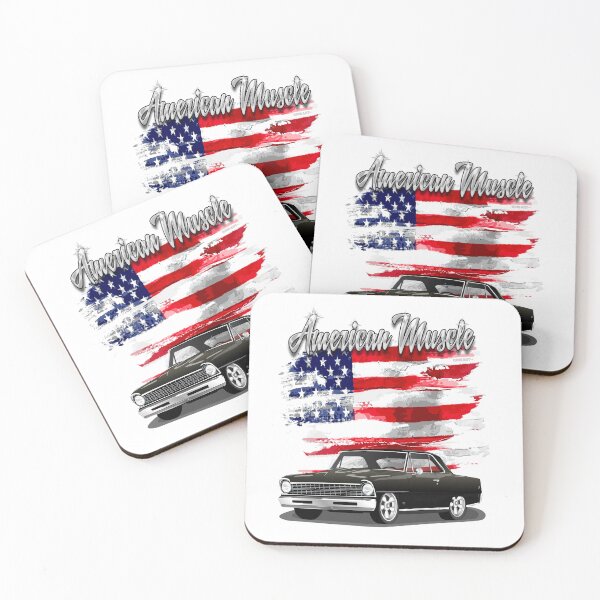 Item preview, 1967 Black Chevy Nova with American Flag "American Muscle" designed and sold by RPM-ART.