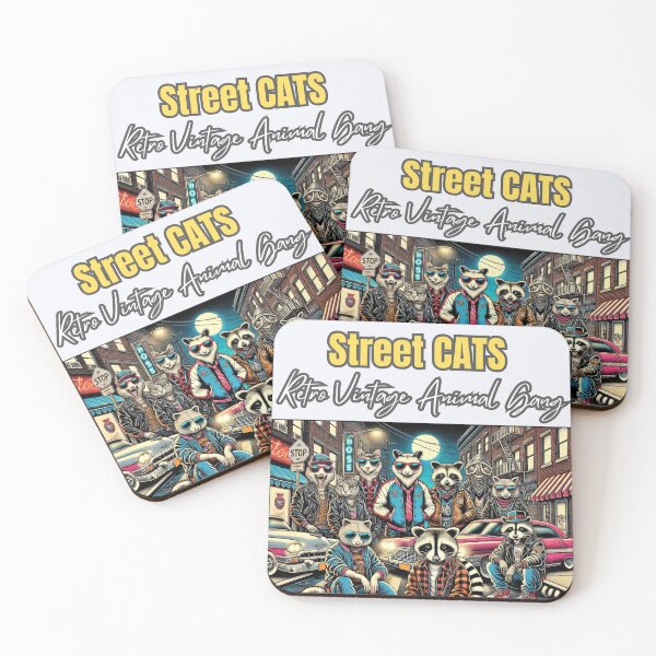 Item preview, Street Cats Retro Vintage Animal Gang designed and sold by alkareem-ca.