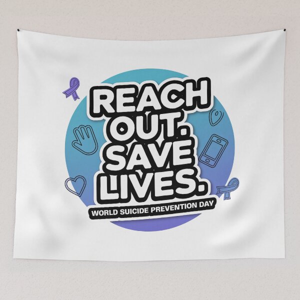 Item preview, Sticker T-Shirt Design Trending: Reach Out, Save Lives designed and sold by ForeverPrintsOK.