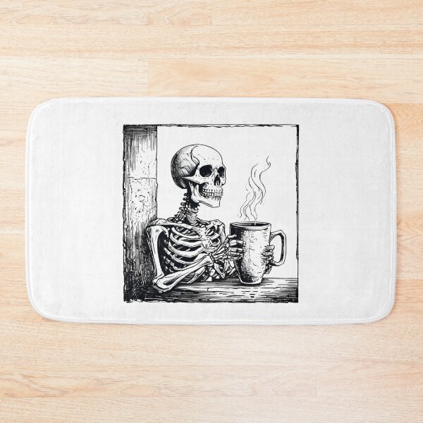 Item preview, Skeleton drinking coffee in peace in the corner designed and sold by CHday.