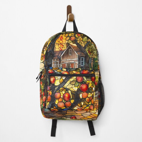 Item preview, Massachusetts Apple Orchard in Autumn Stained Glass Style designed and sold by Matt's Artificial Nature.
