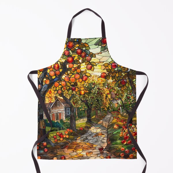 Item preview, Massachusetts Apple Orchard in Autumn Stained Glass Style designed and sold by Matt's Artificial Nature.