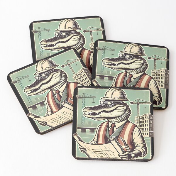 Item preview, Crocodile Builder at Work: Blueprints of Success. designed and sold by Linework Studio.
