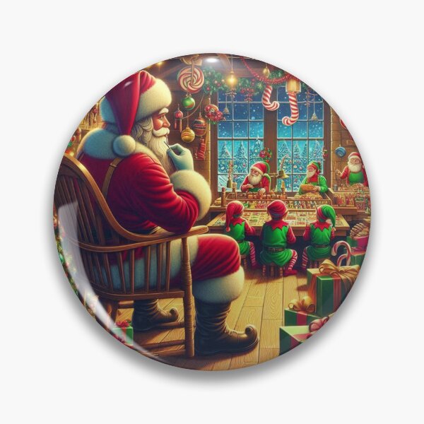 Item preview, Santa Claus OVerseeing His Workshop  designed and sold by Halifaxartguy.