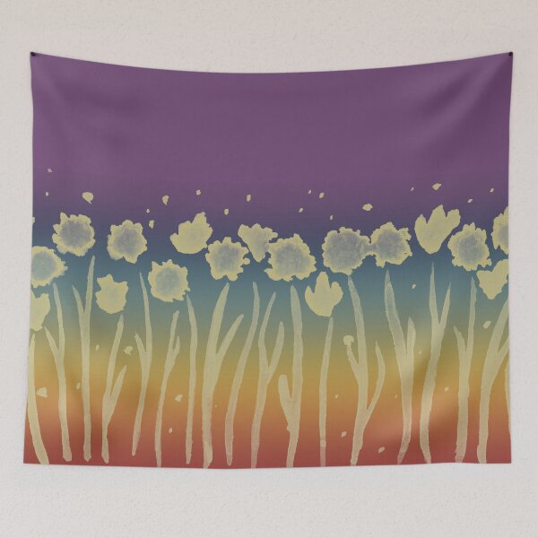 Item preview, Alliums and Daffodils Watercolor Painting - Rainbow Sunset + Gold designed and sold by Irene Estelle.