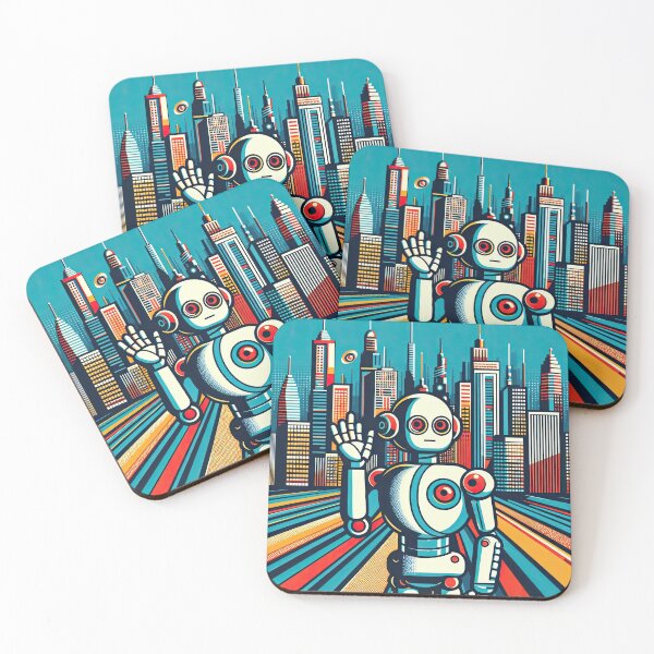 Item preview, Futuristic Robot Pop Art Style designed and sold by artofuniverse.