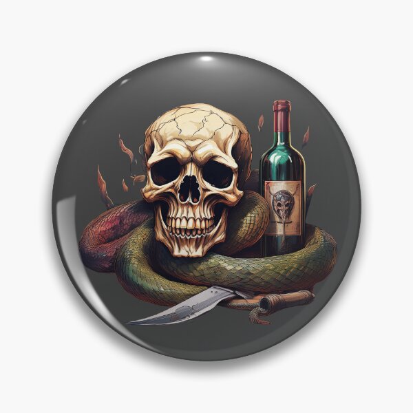 Item preview, Skull and wine in snakeskin casing designed and sold by WDDesignShop.