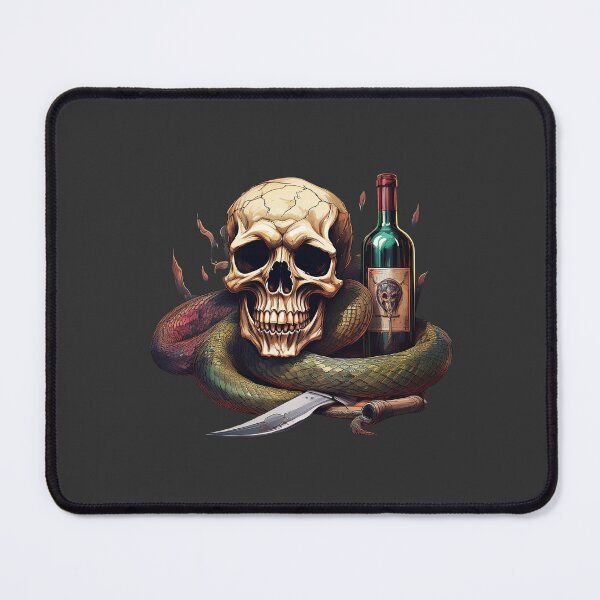 Item preview, Skull and wine in snakeskin casing designed and sold by WDDesignShop.