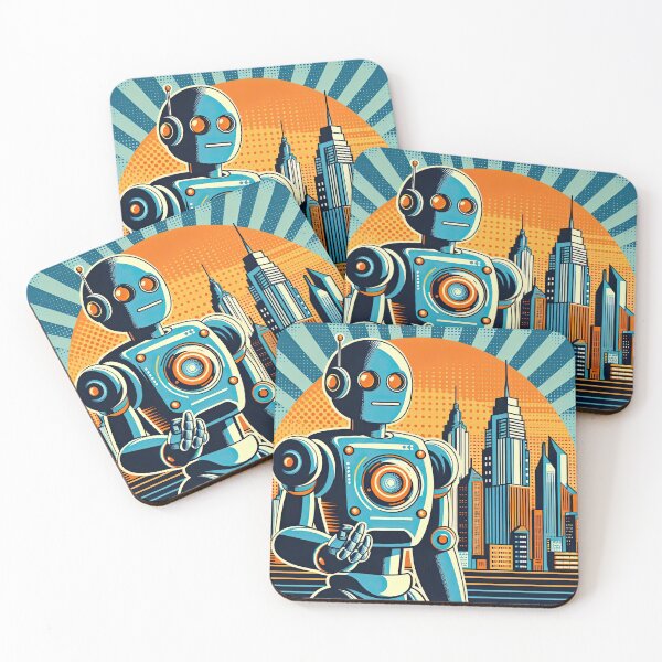 Item preview, Futuristic Robot Pop Art Style designed and sold by artofuniverse.