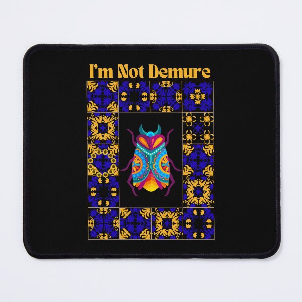 Item preview, Glamorous Scarab in Blue-Yellow Frame - "I'm Not Demure" Art Tee designed and sold by GorinART.