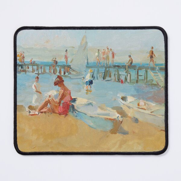 Item preview, Figures on the beach of Viareggio, Italy | beautiful summer ocean beach landscape oil on canvas painting print | by Isaac Israels  designed and sold by Jéanpaul  Ferro.