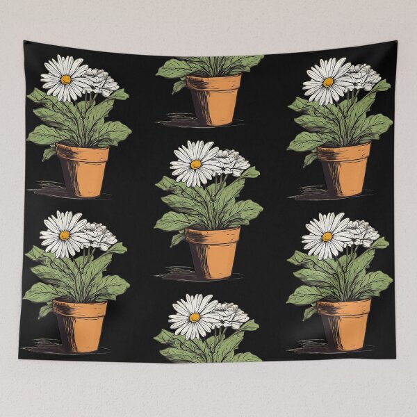 Item preview, Beautiful potted daisy flower designed and sold by Merchattack.