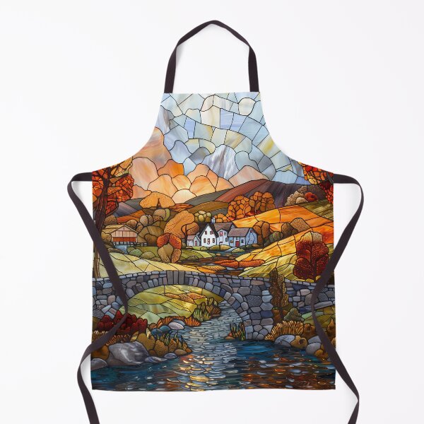 Item preview, Connecticut River Valley in Autumn Stained Glass Style designed and sold by Matt's Artificial Nature.