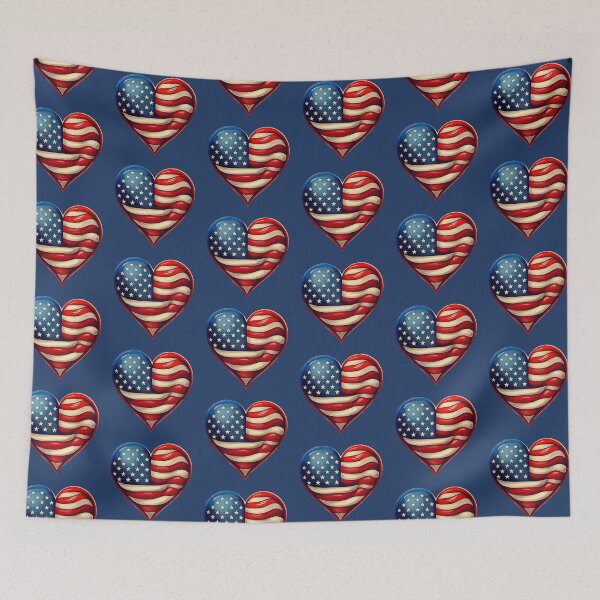 Item preview, USA FLAG HEART LOVE designed and sold by La Loca.