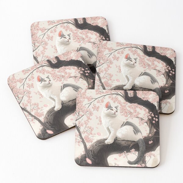 Item preview, Cherry Blossom Serenity: Cat in Bloom designed and sold by Suzana Djordjevic.