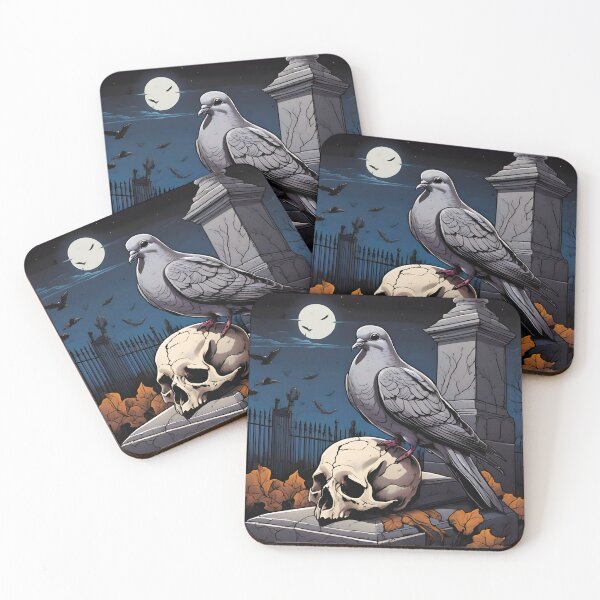 Item preview, Pigeon Sitting On A Skull In A Cemetery designed and sold by JustCrazyPigeon.