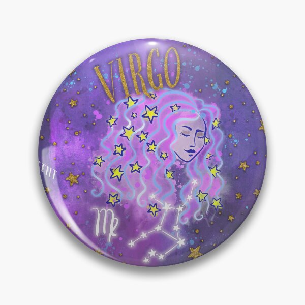 Item preview, Virgo: August 23 - September 22. Virgo Zodiac non directional print in alcohol ink and watercolor with simulated gold glitter accents. designed and sold by KariSmithDes.