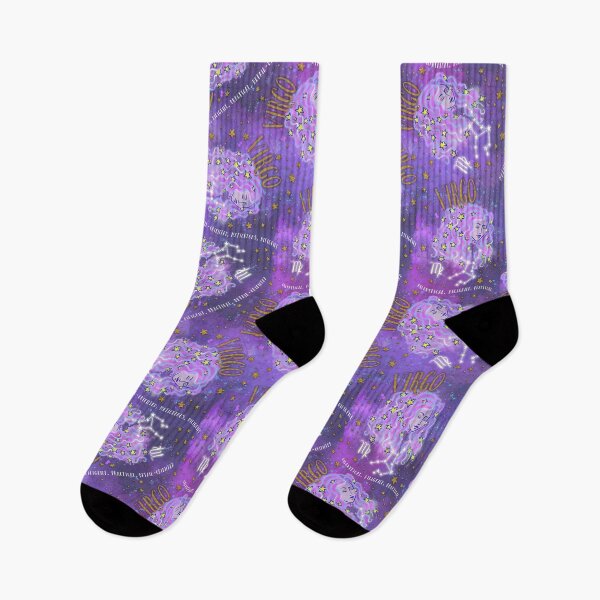 Item preview, Virgo: August 23 - September 22. Virgo Zodiac non directional print in alcohol ink and watercolor with simulated gold glitter accents. designed and sold by KariSmithDes.