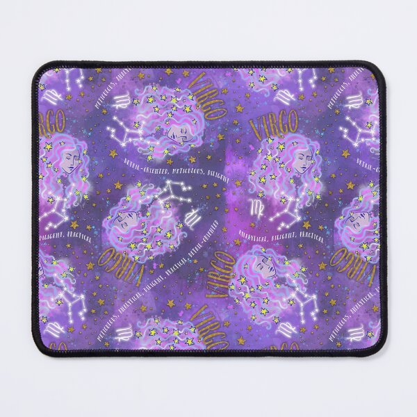Item preview, Virgo: August 23 - September 22. Virgo Zodiac non directional print in alcohol ink and watercolor with simulated gold glitter accents. designed and sold by KariSmithDes.