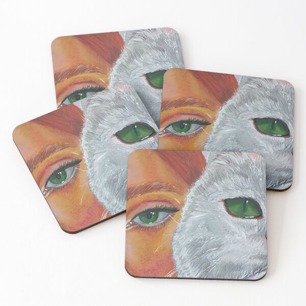 Item preview, Girl + Cat Painting designed and sold by Lozzamarie-art.
