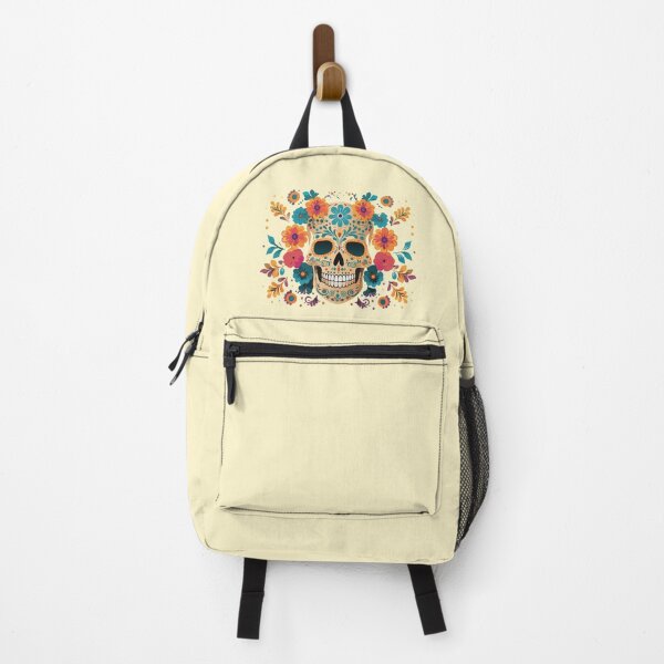 Item preview, Happy skull surrounded by flowers designed and sold by WDDesignShop.