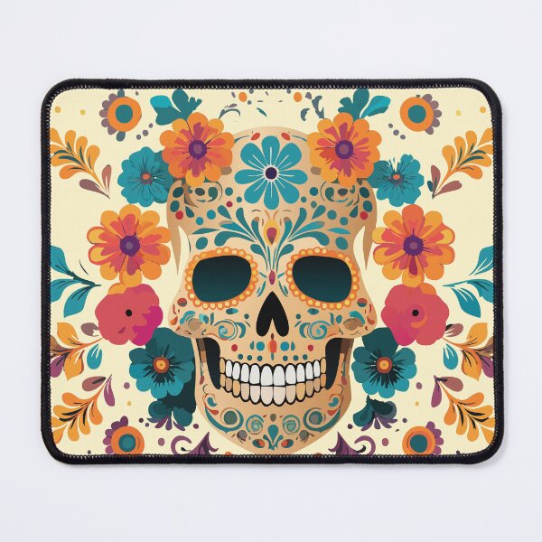Item preview, Happy skull surrounded by flowers designed and sold by WDDesignShop.