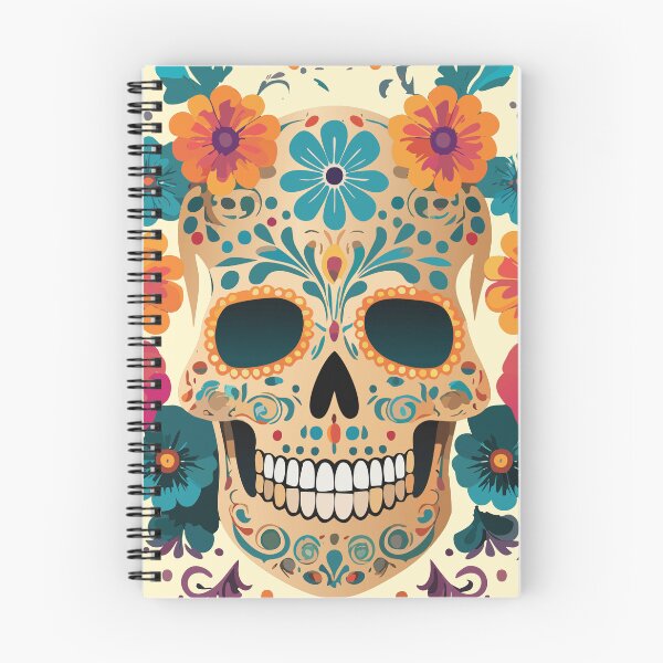 Item preview, Happy skull surrounded by flowers designed and sold by WDDesignShop.