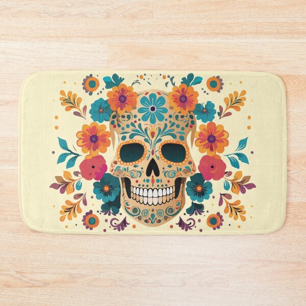 Item preview, Happy skull surrounded by flowers designed and sold by WDDesignShop.