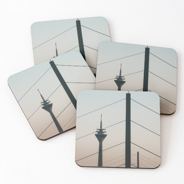 Item preview, Rheinturm Düsseldorf in the evening light designed and sold by rhosbahu.