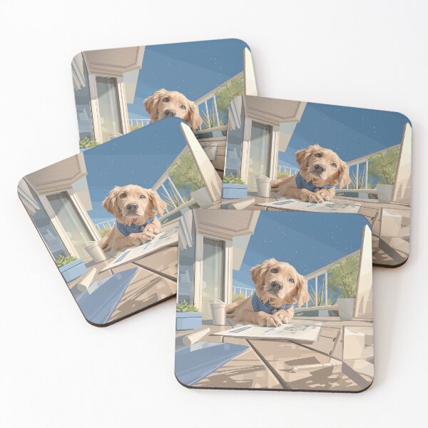 Item preview, Golden Retriever Chilling on Balcony designed and sold by Christian Weiss.