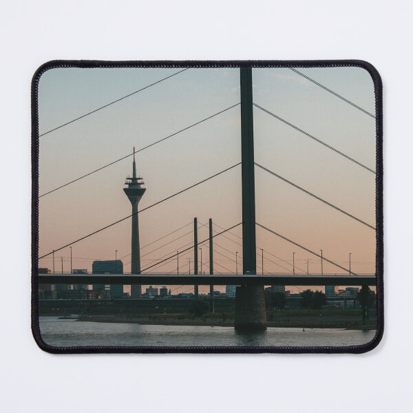 Item preview, Rhine Bridge and Rhine Tower at dusk designed and sold by rhosbahu.
