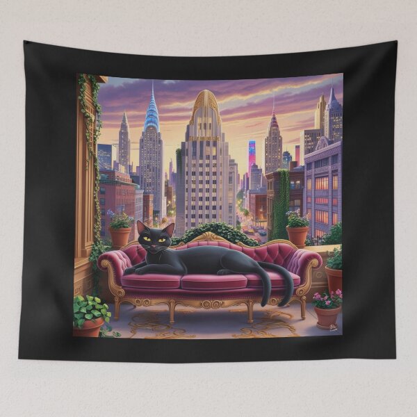 Item preview, Black Cat's Urban Vista designed and sold by FLOWER--ART.