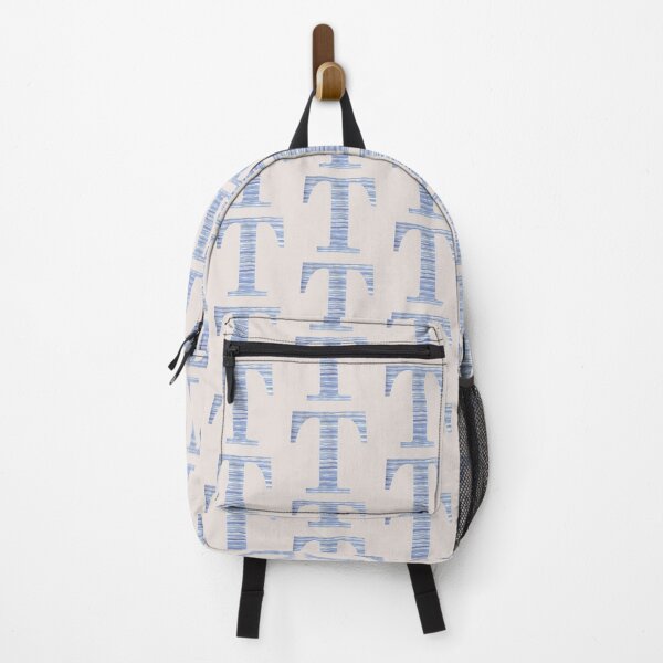 Item preview, Letter T Blue Watercolor Stripes Monogram Initial designed and sold by theartofvikki.
