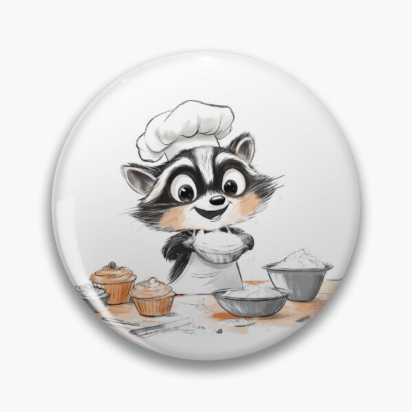 Item preview, Cartoon Raccoon Baking Giant Cupcakes, Covered in Flour designed and sold by supersanko.
