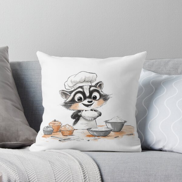 Item preview, Cartoon Raccoon Baking Giant Cupcakes, Covered in Flour designed and sold by supersanko.