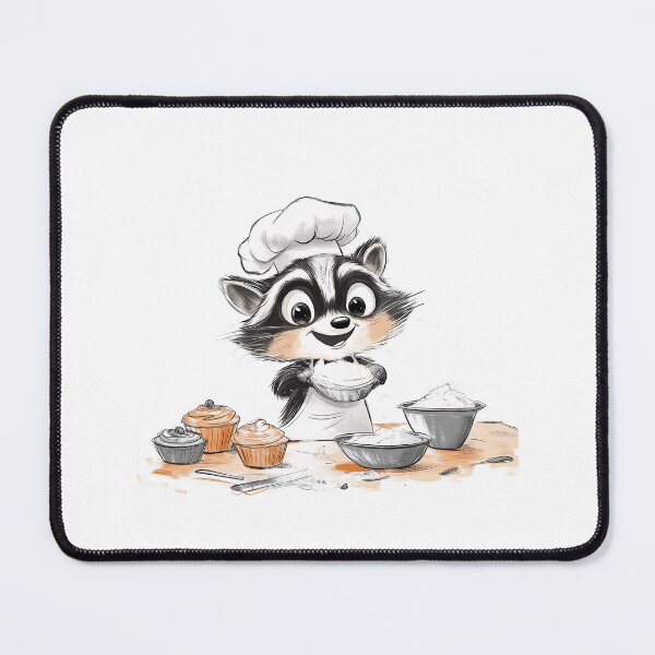 Item preview, Cartoon Raccoon Baking Giant Cupcakes, Covered in Flour designed and sold by supersanko.
