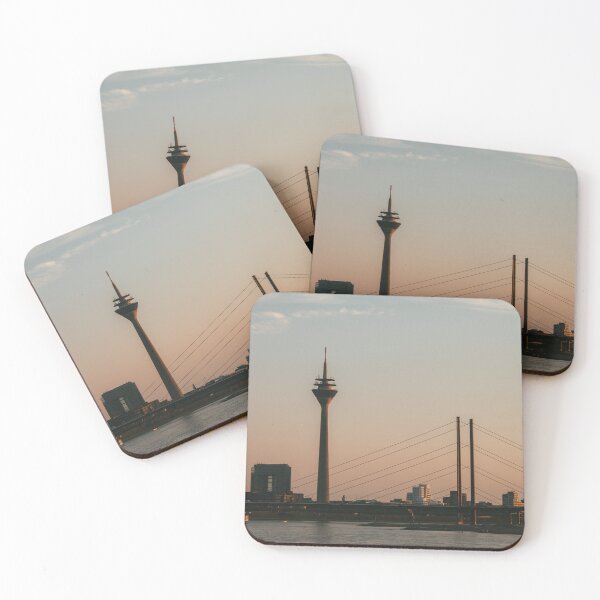 Item preview, Rhine Tower and bridge in the evening light designed and sold by rhosbahu.